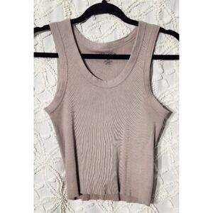 John Galt Womens Connor Tank One Size‎ Pink Mauve Ribbed Layering Trendy Brandi